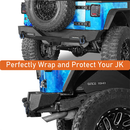 Jeep Accessories Rear Bumper w/ white LED spotlights For 2007-2018 Jeep Wrangler JK - Ultralisk4x4