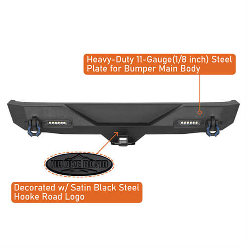 Jeep Accessories Rear Bumper w/ white LED spotlights For 2007-2018 Jeep Wrangler JK - Ultralisk4x4