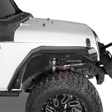 2007-2018 Jeep JK Fender Flares Flat Front Fender Armor 4x4 Jeep Parts w/ LED Lights - Ultralisk4x4 ul2080s 2
