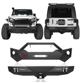 Rock Crawler Stubby Front Bumper & Different Trail Rear Bumper Combo(07-18 Jeep Wrangler JK) - ultralisk4x4