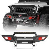 Textured Steel Mid-width Front Bumper (2007-2018 Jeep Wrangler JK) - Ultralisk 4x4