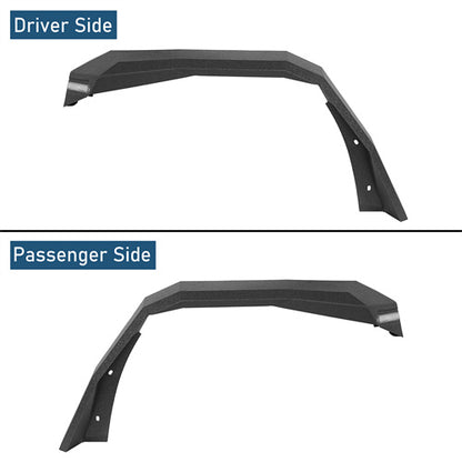 Front Fender Flares w/ LED Lights For 2007-2018 Jeep Wrangler JK - Ultralisk4x4