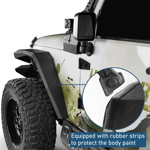 Front Fender Flares w/ LED Lights For 2007-2018 Jeep Wrangler JK - Ultralisk4x4