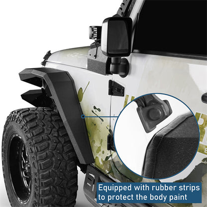 Front Fender Flares w/ LED Lights For 2007-2018 Jeep Wrangler JK - Ultralisk4x4