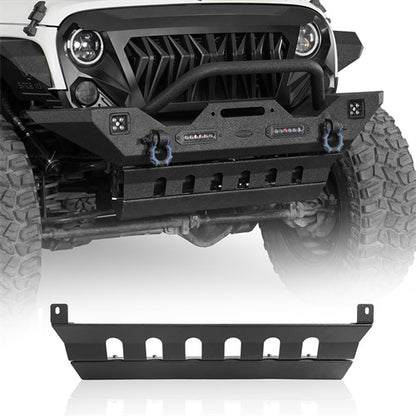 Black Steel Front Skid Plate For 2007-2018 Jeep Wrangler JK - Ultralisk 4x4