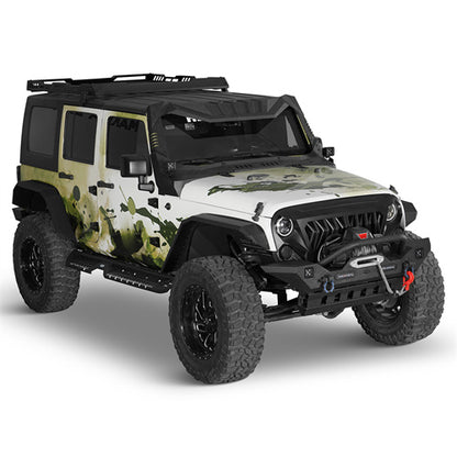 Black Steel Front Skid Plate For 2007-2018 Jeep Wrangler JK - Ultralisk 4x4