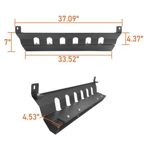 Black Steel Front Skid Plate For 2007-2018 Jeep Wrangler JK - Ultralisk 4x4