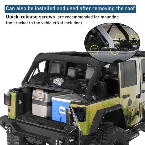 Jeep JK & JL Interior Cargo Basket/Rack For 2007-2026 Wrangler 4 doors Hardtop(Excluding Sky One-Touch Power Top Models) - Ultralisk 4x4
