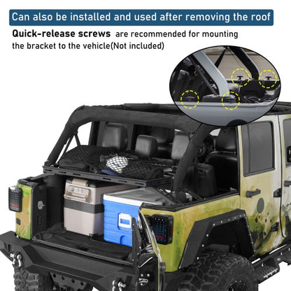 Jeep JK & JL Interior Cargo Basket/Rack For 2007-2026 Wrangler 4 doors Hardtop(Excluding Sky One-Touch Power Top Models) - Ultralisk 4x4
