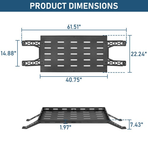 Jeep JK & JL Interior Cargo Basket/Rack For 2007-2026 Wrangler 4 doors Hardtop(Excluding Sky One-Touch Power Top Models) - Ultralisk 4x4