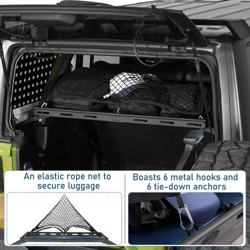 Jeep JK & JL Interior Cargo Basket/Rack For 2007-2026 Wrangler 4 doors Hardtop(Excluding Sky One-Touch Power Top Models) - Ultralisk 4x4