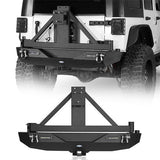 Jeep JK Rear Bumper w/Tire Carrier & 2  Hitch Receiver(07-18 Jeep Wrangler JK) - Ultralisk 4x4