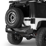 Jeep JK Rear Bumper w/Tire Carrier & Hitch Receiver for 2007-2018 Jeep Wrangler JK - Ultralisk 4x4 ul2029s 2