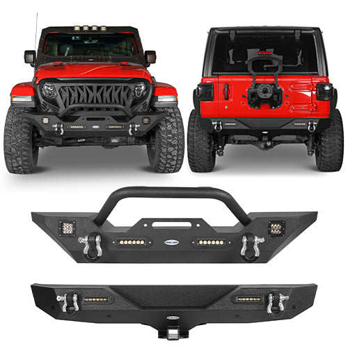 Jeep JL Mid Width Front Bumper & Rear Bumper for 2018-2023 Jeep Wrangler JL - ultralisk 4x4 ULB.3018+3003 1