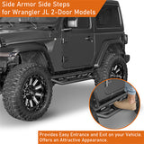 Tubular Side Armor Side Step Bars For 2018-2023 Jeep Wrangler JL - Ultralisk4x4 ul3050 12