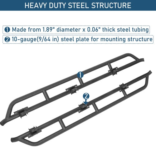 JEEP JT Rock Rails & Tube Slider Rocker Guards (20-26 Jeep Gladiator JT) - Ultralisk 4x4