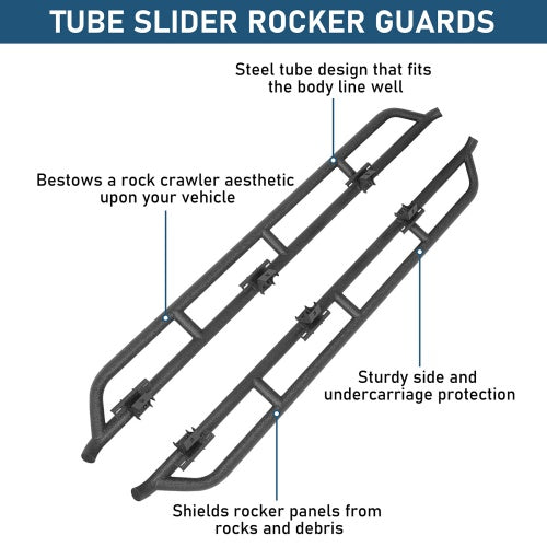 JEEP JT Rock Rails & Tube Slider Rocker Guards (20-26 Jeep Gladiator JT) - Ultralisk 4x4