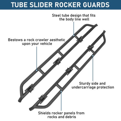 JEEP JT Rock Rails & Tube Slider Rocker Guards (20-26 Jeep Gladiator JT) - Ultralisk 4x4