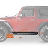 2007-2018 Jeep Wrangler JK Side Armor Side Step Bars For 2-Door - Ultralisk4x4 ul2083s 9