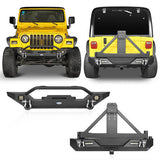 Different Trail Front Bumper & Rear Bumper w/Tire Carrier Combo(97-06 Jeep Wrangler TJ) - Ultralisk 4x4