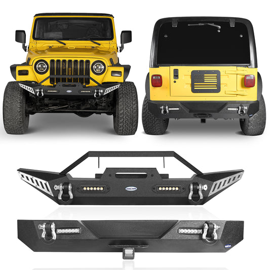 Jeep TJ Front and Rear Bumper Combo for 1987-2006 Jeep Wrangler TJ YJ ultralisk4x4 ULB.1009+ULB.1011 1