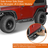 Jeep Wrangler JK 2-Door Side Steps Side Armor Off Road Parts - Ultralisk4x4 ul2087 9