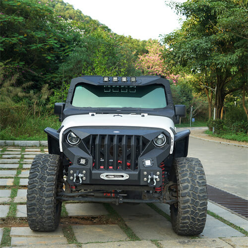 Front Bumper w/Grille Guard & Winch Plate for 2007-2018 Jeep Wrangler JK - Ultralisk 4x4  ULB.2038 4