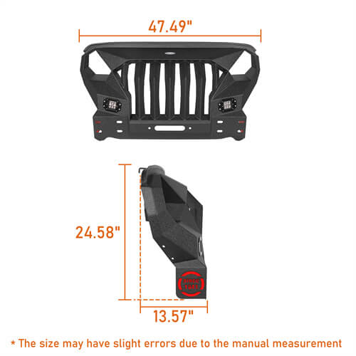 Mad Max Front Bumper w/Steel Grille Guard & Winch Plate(07-18 Jeep Wrangler JK) - Ultralisk 4x4