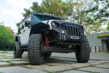 Mad Max Front Bumper w/Steel Grille Guard & Winch Plate(07-18 Jeep Wrangler JK) - Ultralisk 4x4