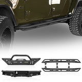 Mid Width Front Bumper & Rear Bumper & Running Boards Side Steps (20-24 Jeep Gladiator JT) - ultralisk4x4