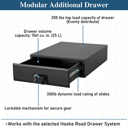 Modular Additional Drawer For 2015-2025 Jeep Wrangler JK & JL 4-Door & 2021-2025 Ford Bronco 4-Door - Ultralisk4x4