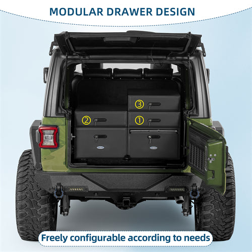 Modular Additional Drawer For 2015-2025 Jeep Wrangler JK & JL 4-Door & 2021-2025 Ford Bronco 4-Door - Ultralisk4x4