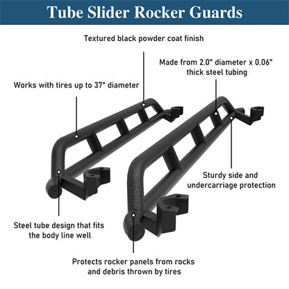 Nerf Bars Slider Running Boards Rocker Guard(07-18 Jeep Wrangler JK) - ultralisk4x4