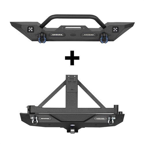 Front Bumper & Rear Bumper w/Tire Carrier(18-25 Jeep Wrangler JL) - ultralisk4x4