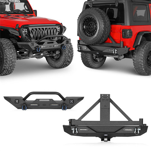 Front Bumper & Rear Bumper w/Tire Carrier(18-25 Jeep Wrangler JL) - ultralisk4x4