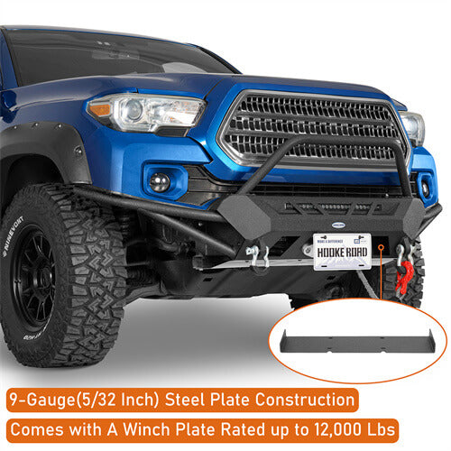 Off Road Tube Front Bumper w/ LED Light Bar For 2016-2023 Toyota Tacoma 3rd Gen - Ultralisk4x4