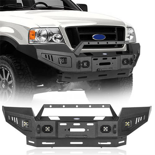 Off Road Front Bumper w/ Winch Plate For 2004-2008 Ford F-150 - Ultralisk4x4-u8006-1