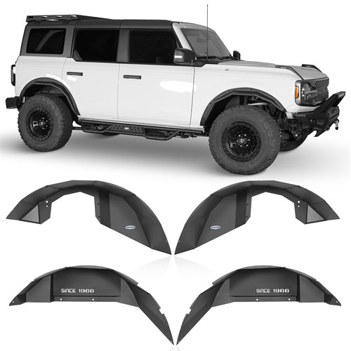 Off-Road Front & Rear Inner Fender Liners For 2021-2025 Ford Bronco (Excluding Raptor) - Ultralisk4x4