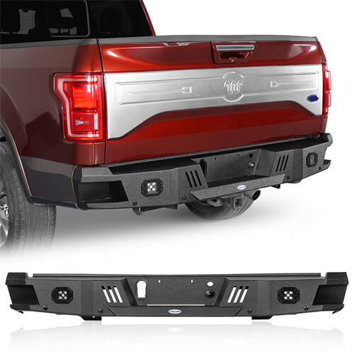 Off Road Rear Bumper w/ LED spotlights For 2015-2017  Ford F-150 - Ultralisk4x4-u8283-1