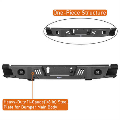 Off Road Rear Bumper w/ LED spotlights For 2015-2017  Ford F-150 - Ultralisk4x4-u8283-9