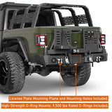 Off Road Rear Bumper 2020-2024 Jeep Gladiator JT - Ultralisk4x4-u7018s-8