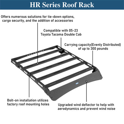 Off-Road Series Roof Rack For 2005-2023 Toyota Tacoma Double Cab - Ultralisk4x4-u4224-10