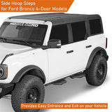 Off Road Side Hoop Steps Kit For 2021-2024 Ford Bronco 4-Door - Ultralisk4x4-u8930s-4