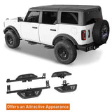 Off Road Side Hoop Steps Kit For 2021-2024 Ford Bronco 4-Door - Ultralisk4x4-u8930s-6