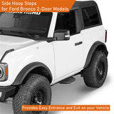 Off Road Side Hoop Steps Kit For 2021-2024 Ford Bronco 2-Door - Ultralisk4x4-u8931s-5