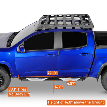 Off Road Nerf Side Step Bars For 2015-2024 Chevy Colorado Crew Cab & GMC Canyon Crew Cab - Ultralisk4x4 -u9104-10