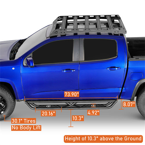 Off Road Nerf Side Step Bars For 2015-2025 Chevy Colorado Crew Cab & GMC Canyon Crew Cab - Ultralisk4x4