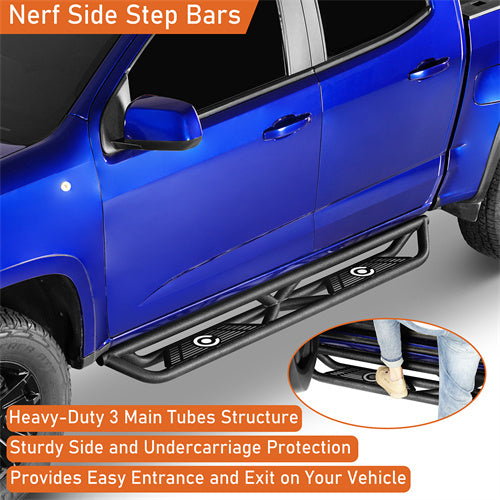 Off Road Nerf Side Step Bars For 2015-2025 Chevy Colorado Crew Cab & GMC Canyon Crew Cab - Ultralisk4x4