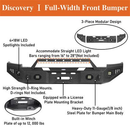 Offroad Full Width Front Bumper ( 2007-2013 Chevy Silverado 1500) - Ultralisk 4x4 ul9027 14