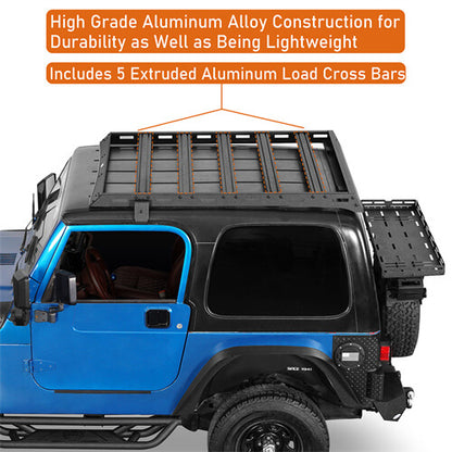 Overland Aluminum Roof Rack For 1997-2006 Jeep Wrangler TJ Hardtop - Ultralisk4x4 -u1038s-7